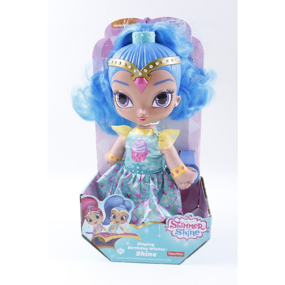 Shimmer and Shine Doll Fisher-Price Singing Birthday Wishes Blue Dress Doll